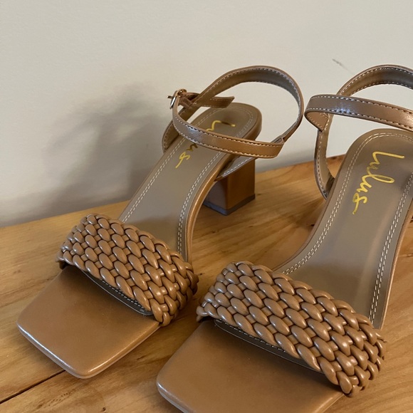 Lulus Tan Braided Strap Heels - Picture 2 of 3
